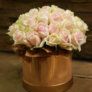 Gift Box With Pink Roses