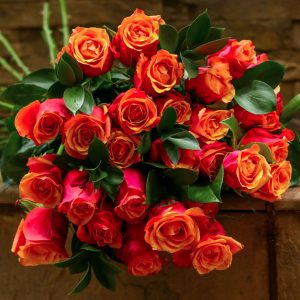 Orange Bunch Roses